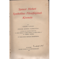Collins F. Howard: Spencer Herbert synthetikus filozófiájának kivonata